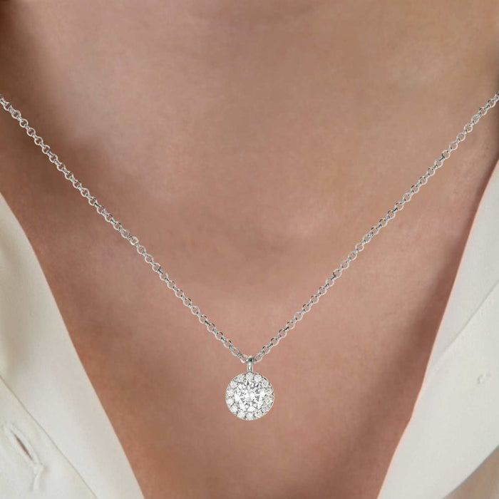 1/3 Carat Diamond Halo Necklace