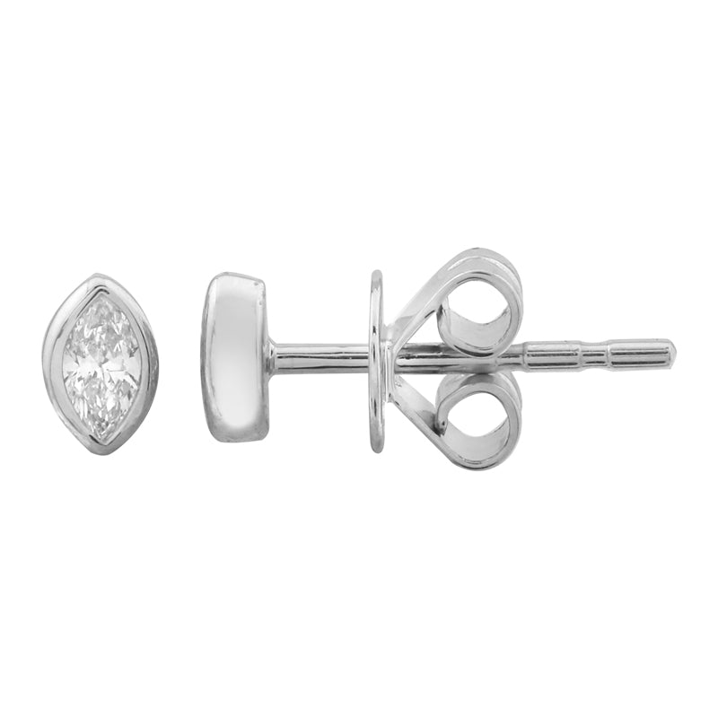 14k White Gold Marquise Shape Diamond Diamond Stud Earrings