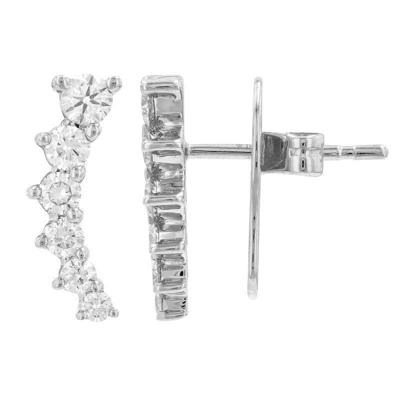 14k White Gold Diamond Ear Crawler