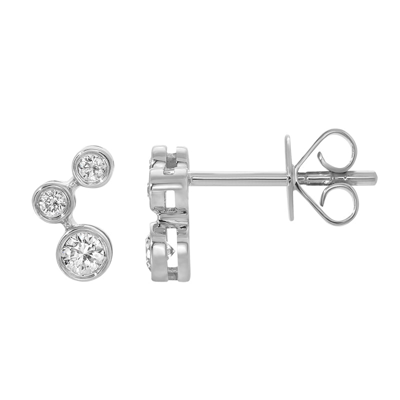 14k White Gold Diamond Stud Earrings