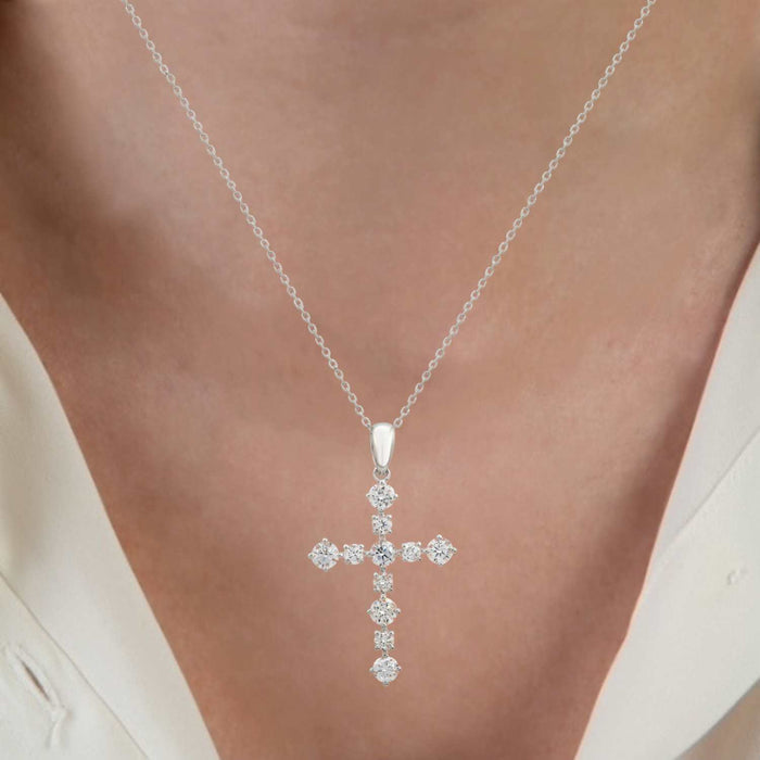 1/2 Carat Lab Grown Diamond Cross Necklace