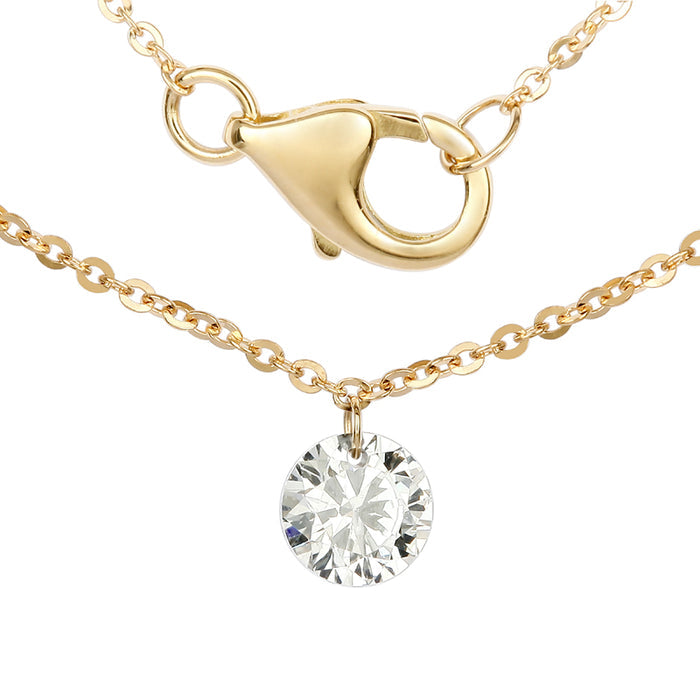 Single Drilled Diamond Float Necklace