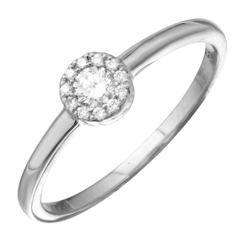 Mini Halo Diamond Ring