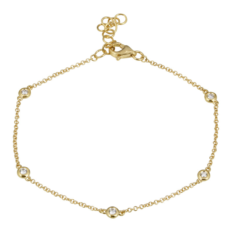 14k Yellow Gold Diamond By Yard Bracelet