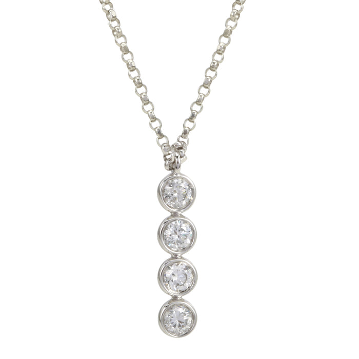 White Gold Bezel Pendant Necklace