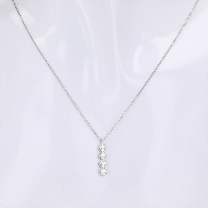 White Gold Bezel Pendant Necklace