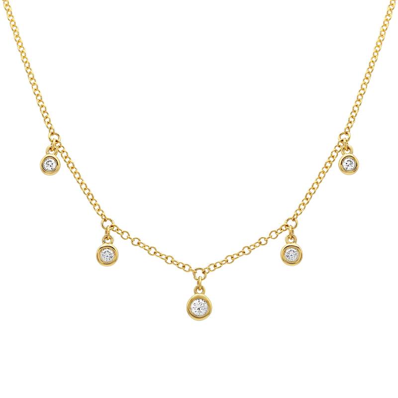 14k Yellow Gold Diamond Necklace