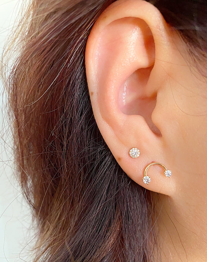 Lab Diamond Curve Studs