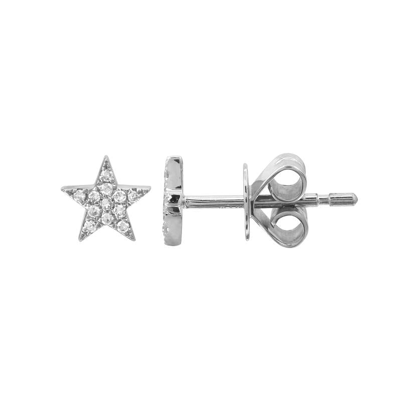 14k White Gold Diamond Stud Earrings