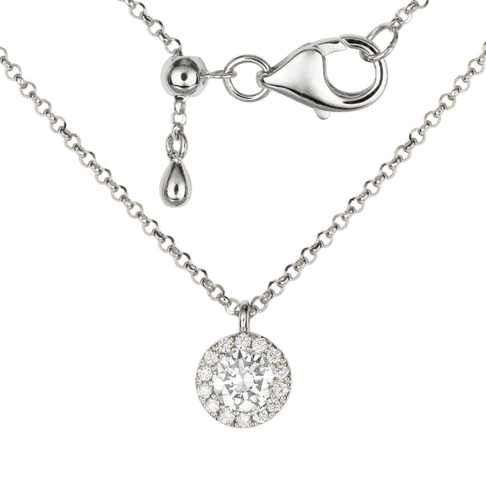 1/3 Carat Diamond Halo Necklace