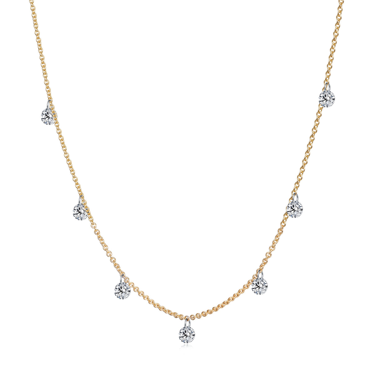 Lab Diamond Necklace in 14K Yellow Gold
