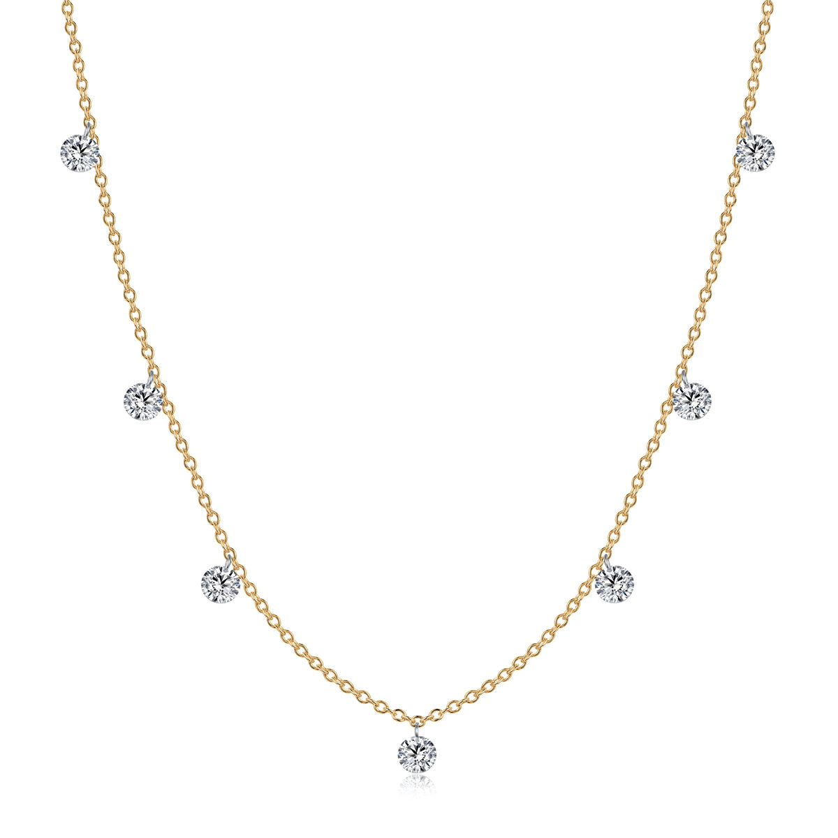 Lab Diamond Necklace in 14K Yellow Gold