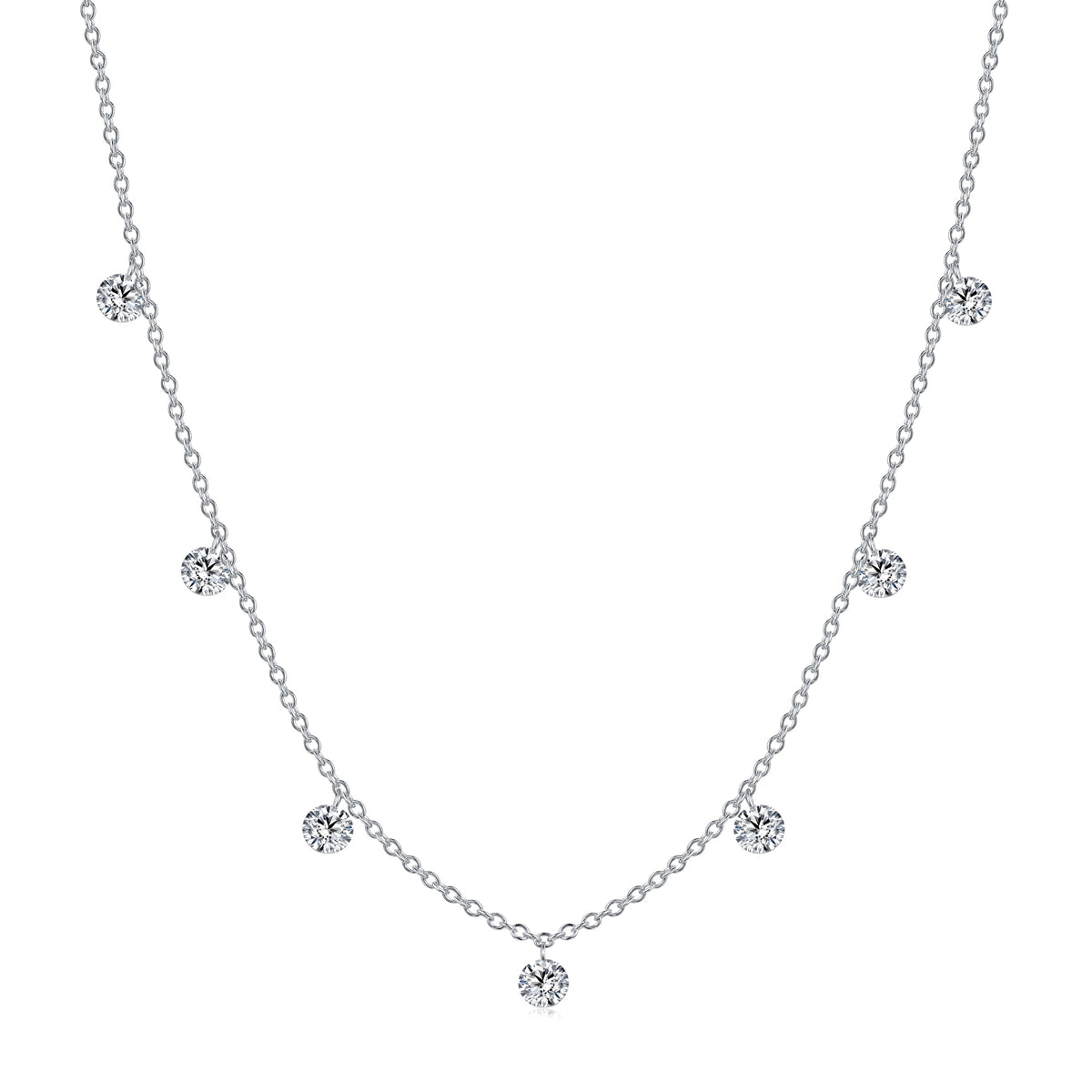 1.3 CT Lab Diamond Necklace in 14K White Gold