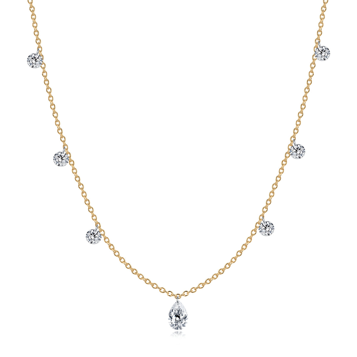 0.74 CT Lab Diamond Necklace in 14K Yellow Gold