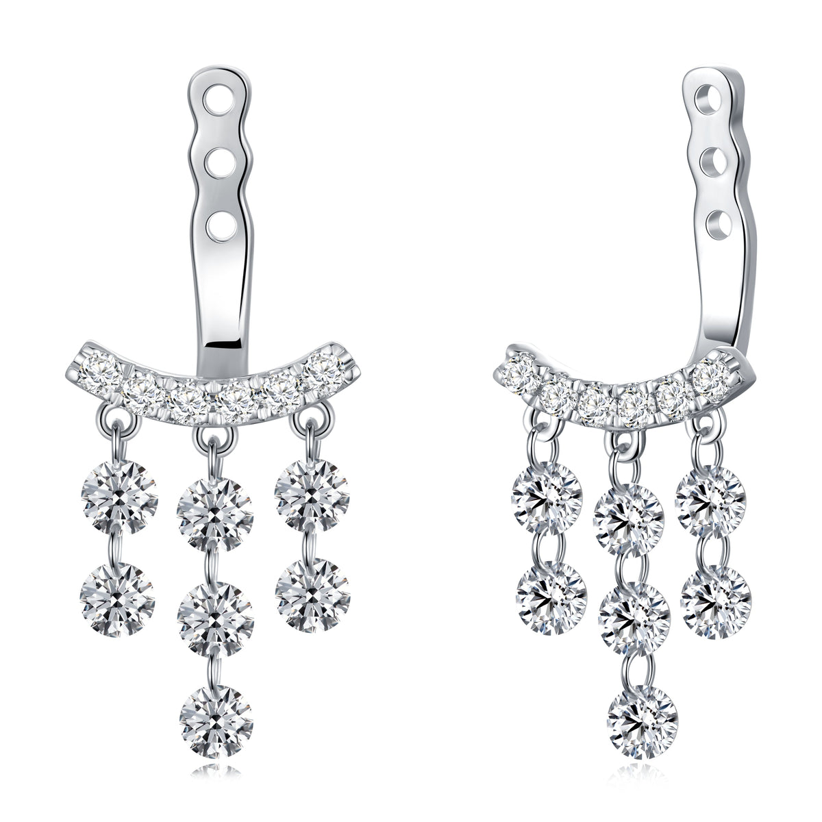 1.16 CT Lab Diamond Round Earrings in 14K White Gold