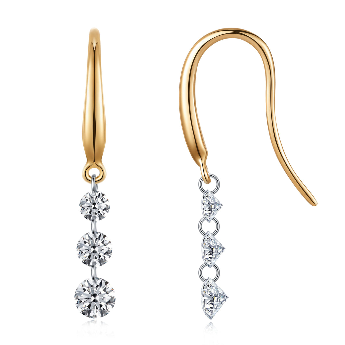 0.73 CT Lab Diamond Round Earrings in 14K Yellow Gold