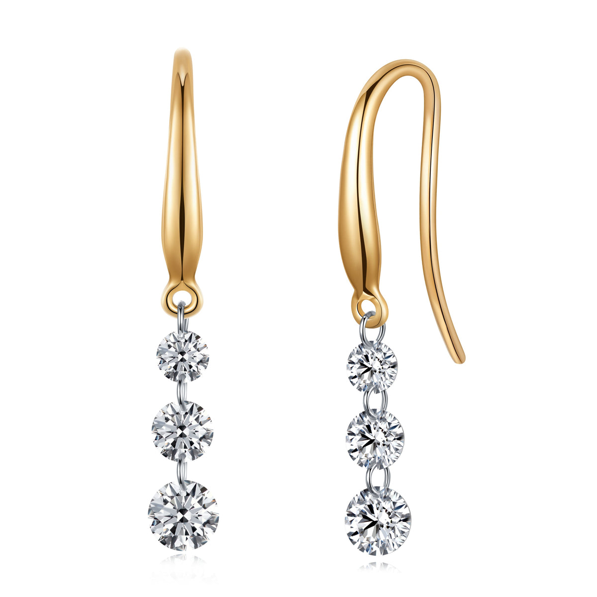 0.73 CT Lab Diamond Round Earrings in 14K Yellow Gold