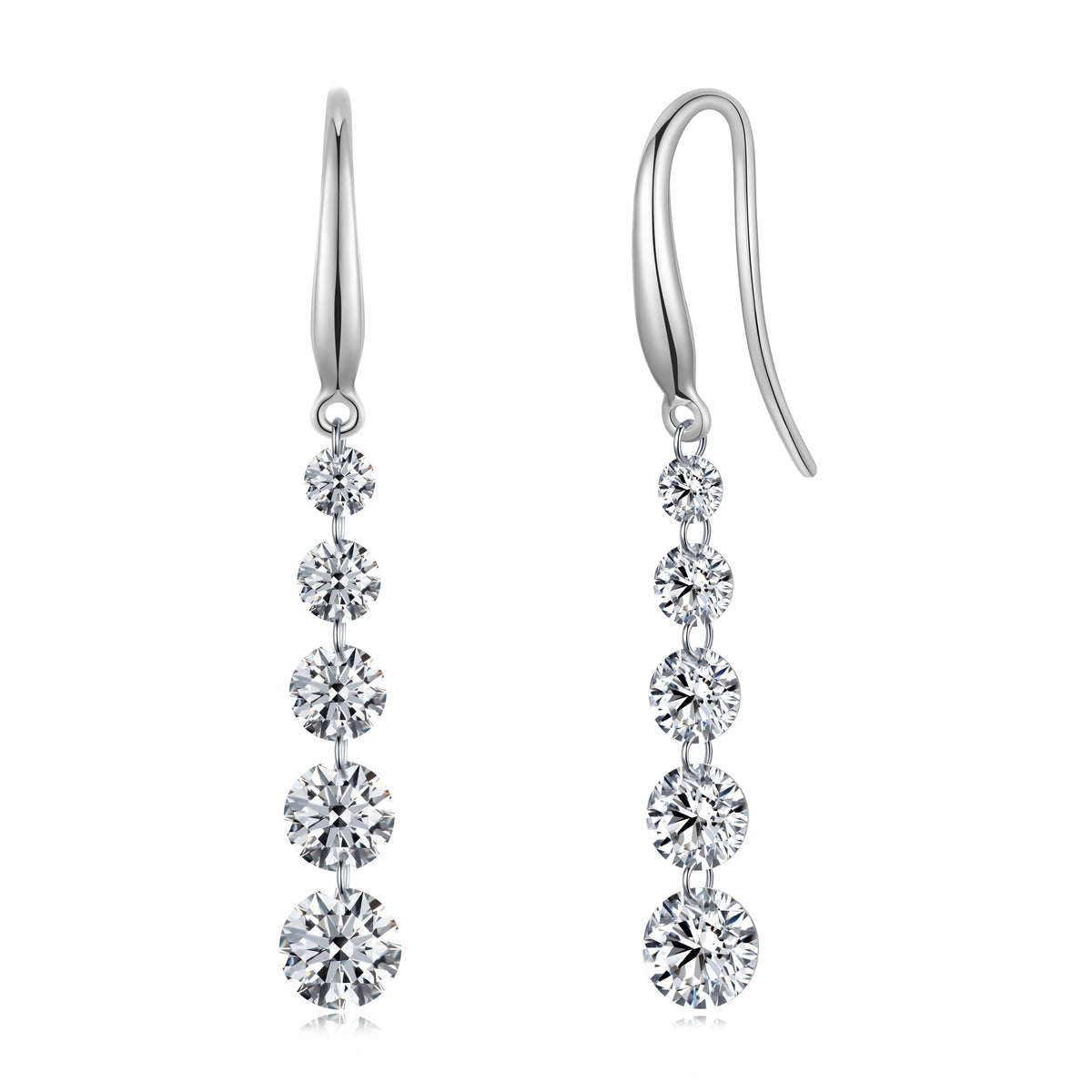 2.02 CT Lab Diamond Round Earrings in 14K White Gold