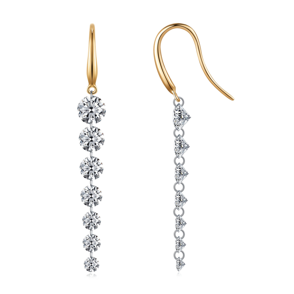 3.3 CT Lab Diamond Earrings in 14K Yellow Gold