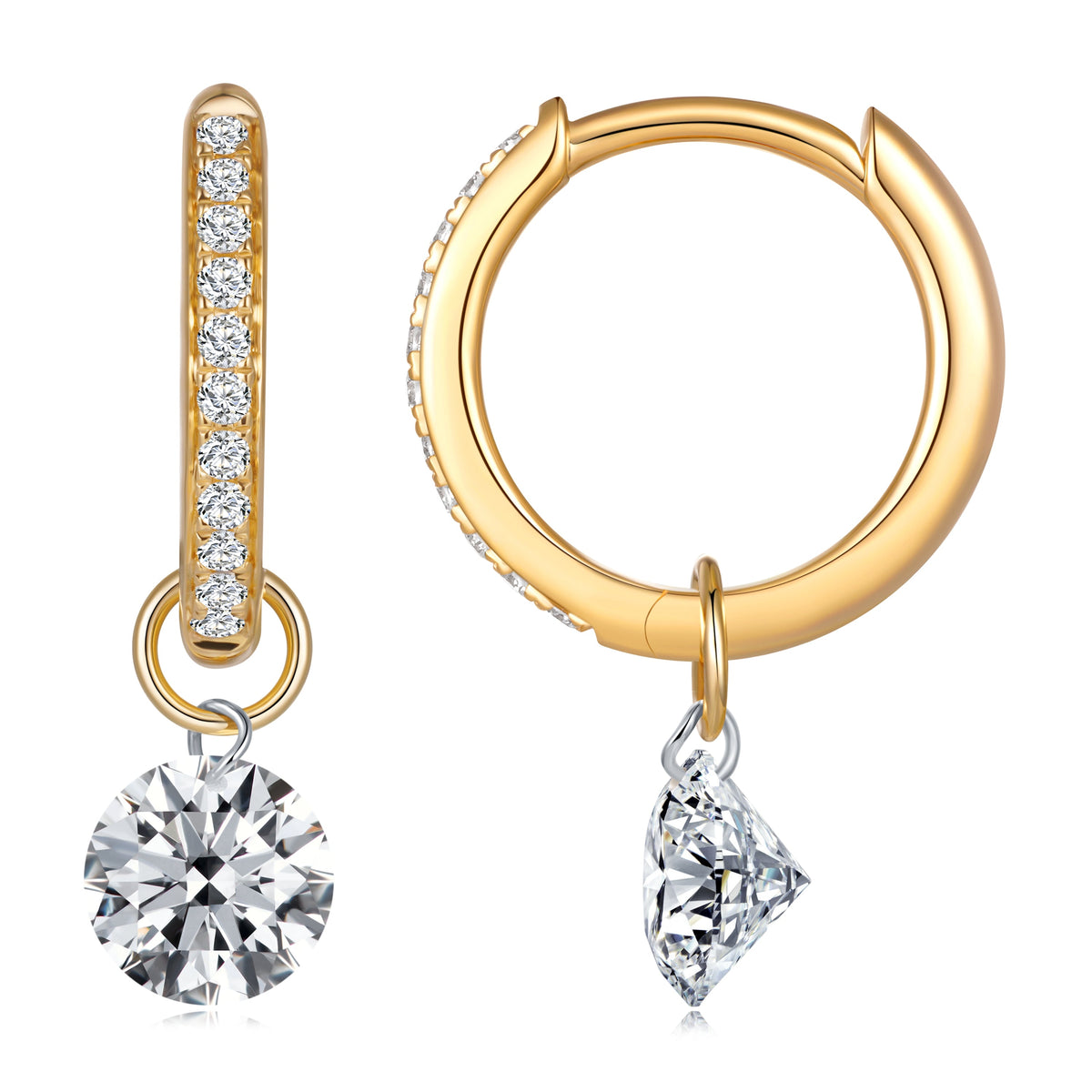 1.16 CT Lab Diamond Earrings in 14K Yellow Gold