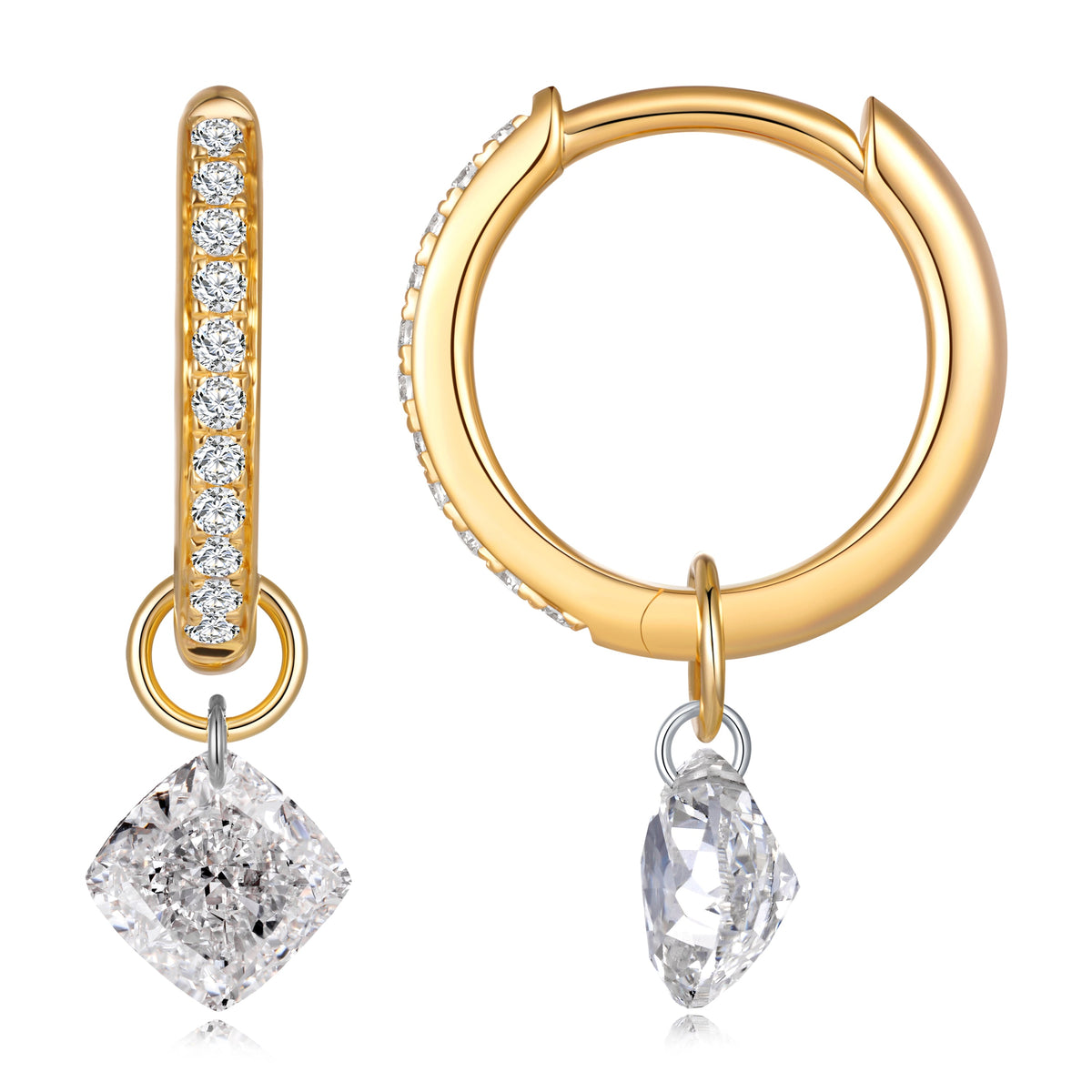 0.99 CT Lab Diamond Earrings in 14K Yellow Gold