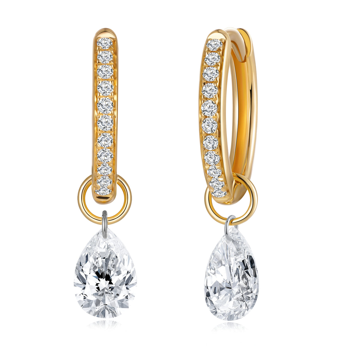 0.99 CT Lab Diamond Earrings in 14K Yellow Gold