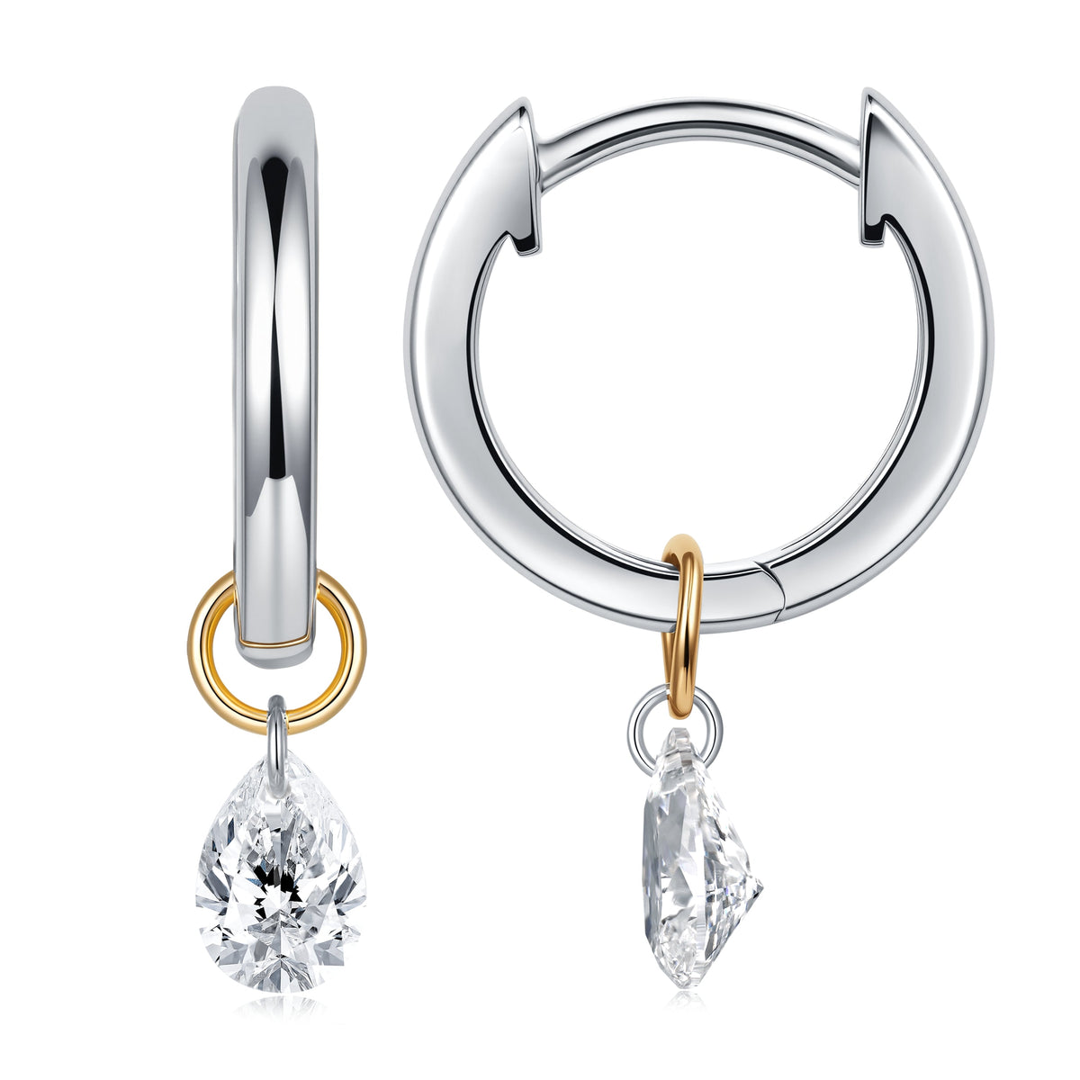 0.35 CT Lab Diamond Earrings in 14K White Gold