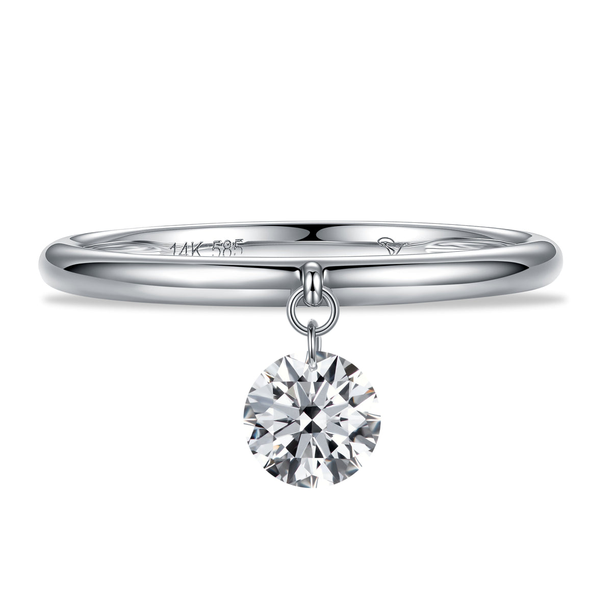Lab Diamond Ring in 14K White Gold