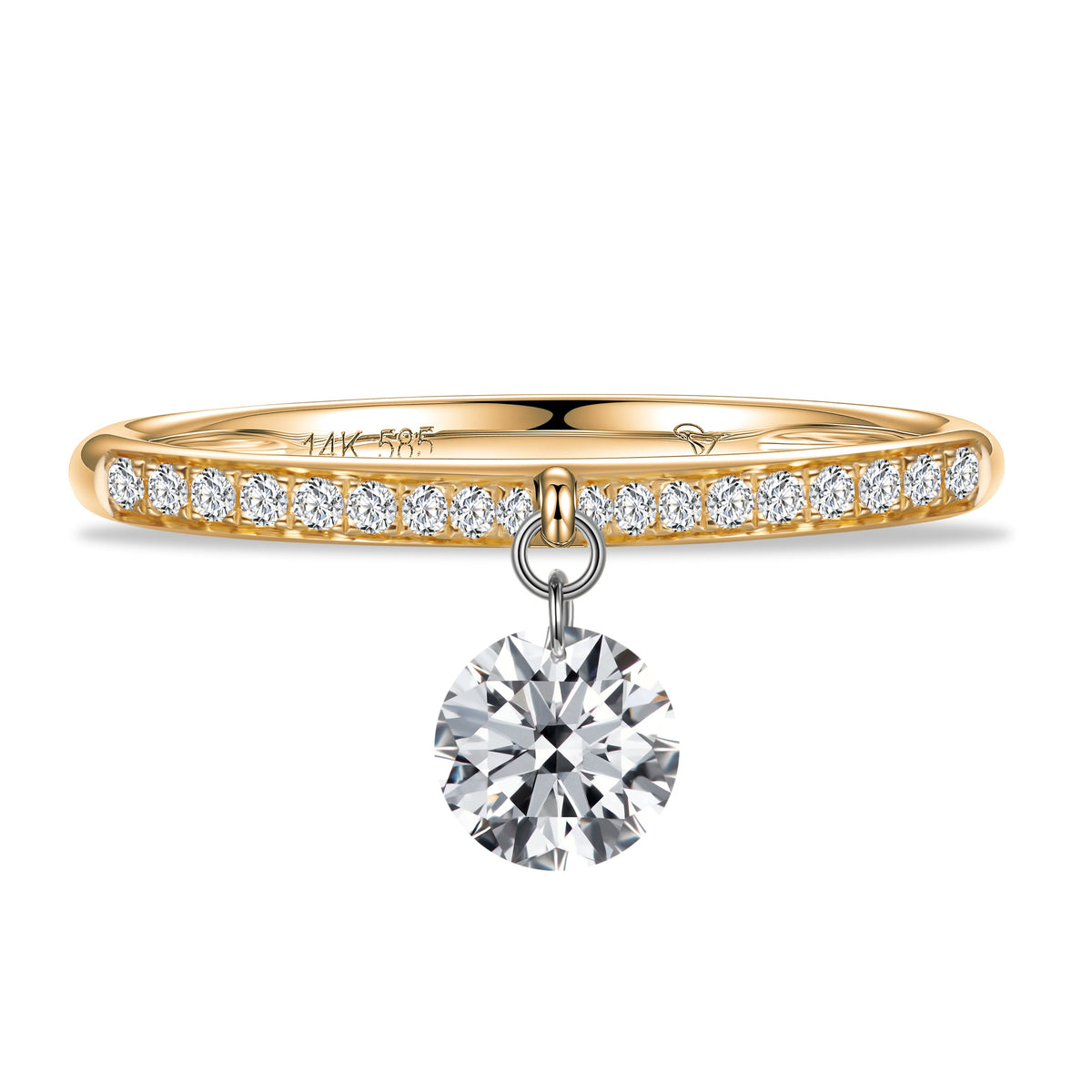 Lab Diamond Round Ring in 14K Yellow Gold