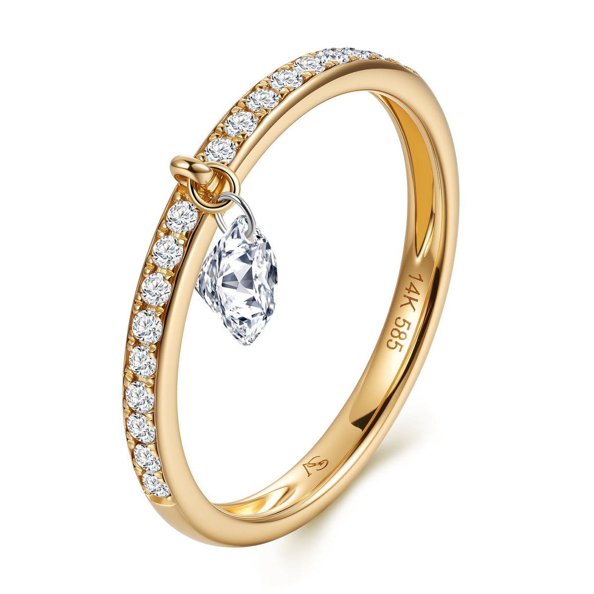 Lab Diamond Round Ring in 14K Yellow Gold