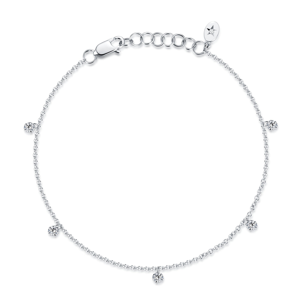 0.37 CT Lab Diamond Bracelet in 14K White Gold