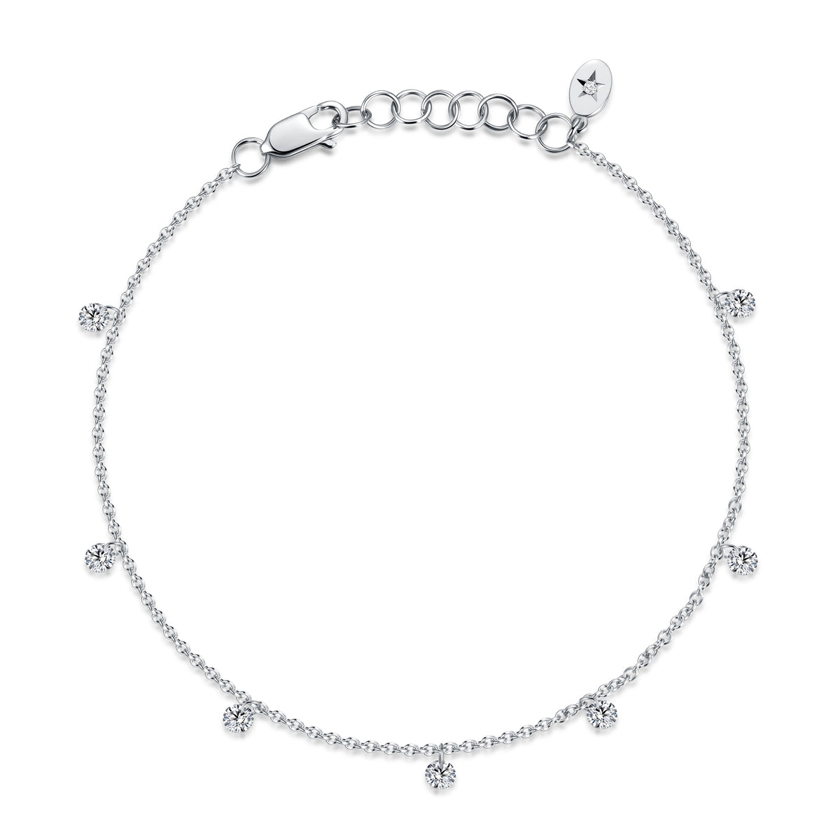 0.82 CT Lab Diamond Bracelet in 14K White Gold
