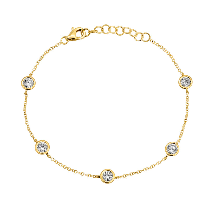1.02 CT Lab Diamond Bangle in 14K Yellow Gold