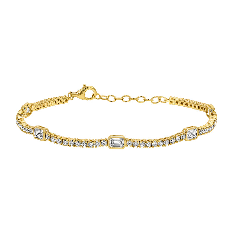 1.02 CT Lab Diamond Bangle in 14K Yellow Gold