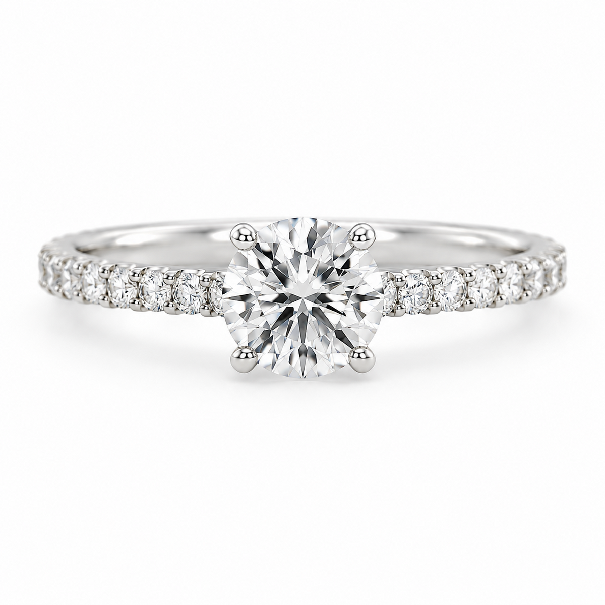 Round 3 CT Classic Engagement Ring in 14K White Gold