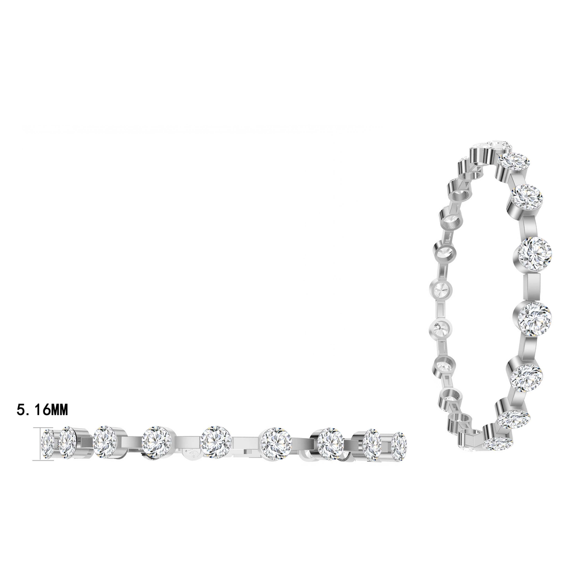 8.9 CT Lab Diamond Bracelet in 14K White Gold