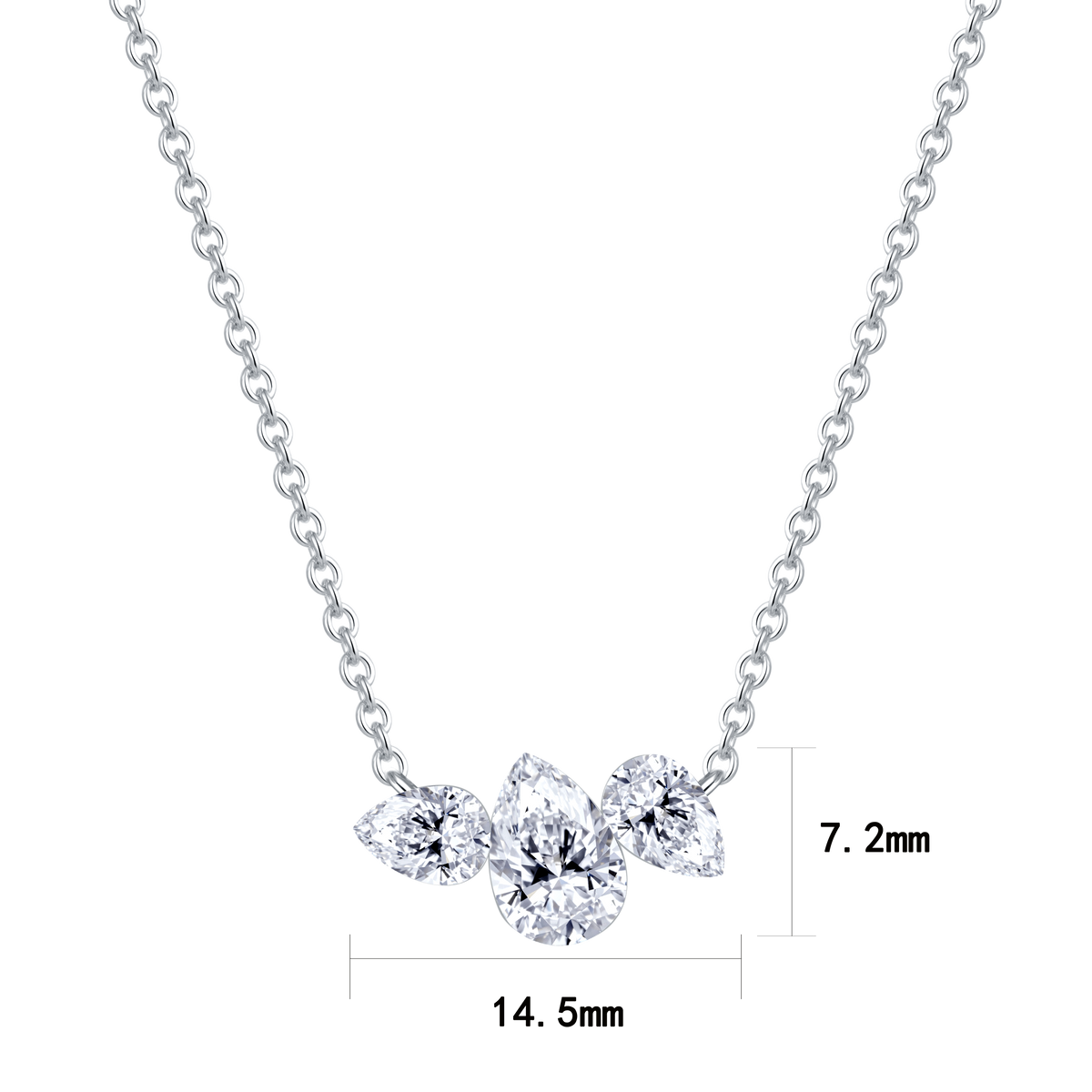 1.03 CT Lab Diamond Necklace in 14K White Gold
