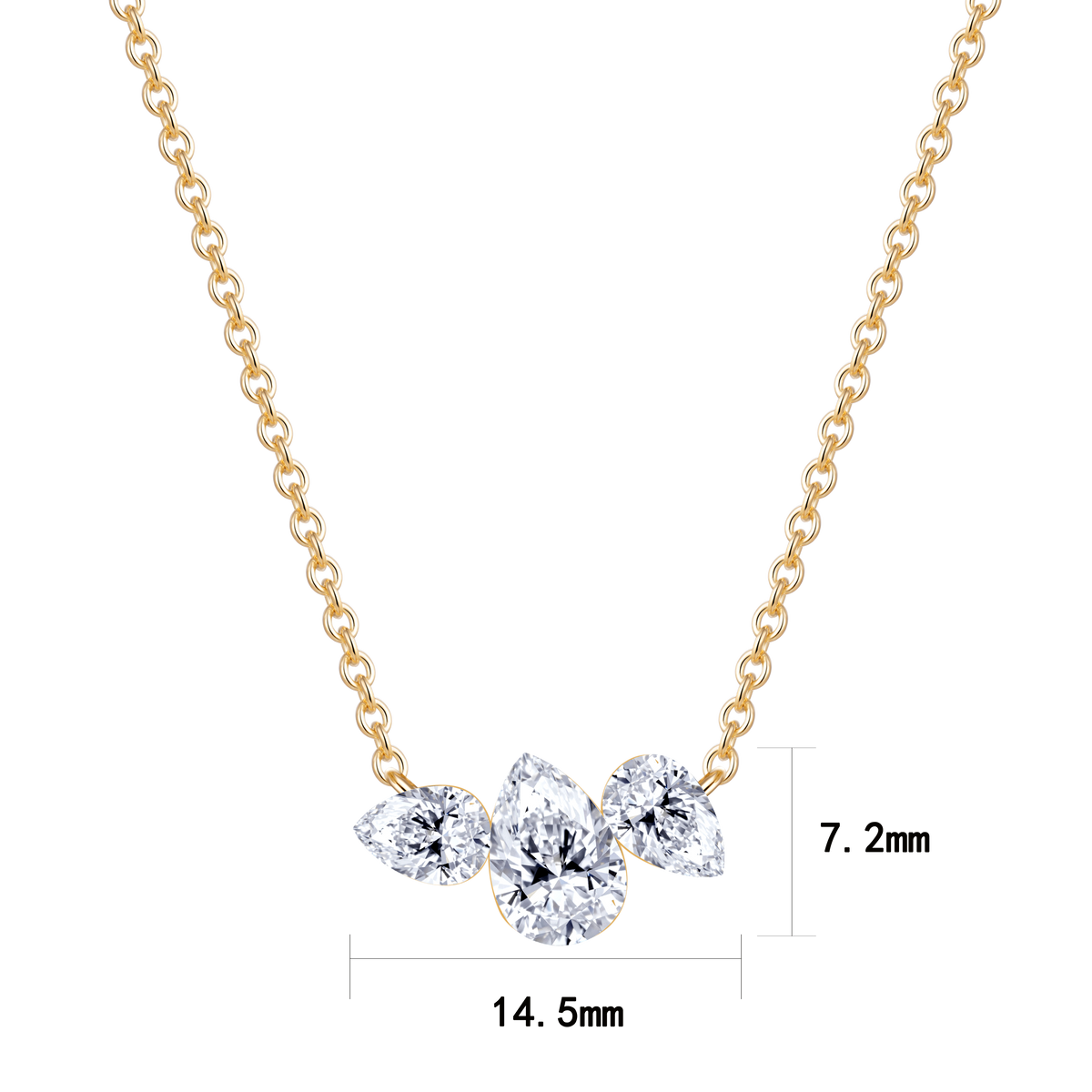 1.03 CT Lab Diamond Necklace in 14K Yellow Gold