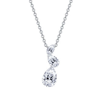 0.92 CT Lab Diamond Necklace in 14K White Gold