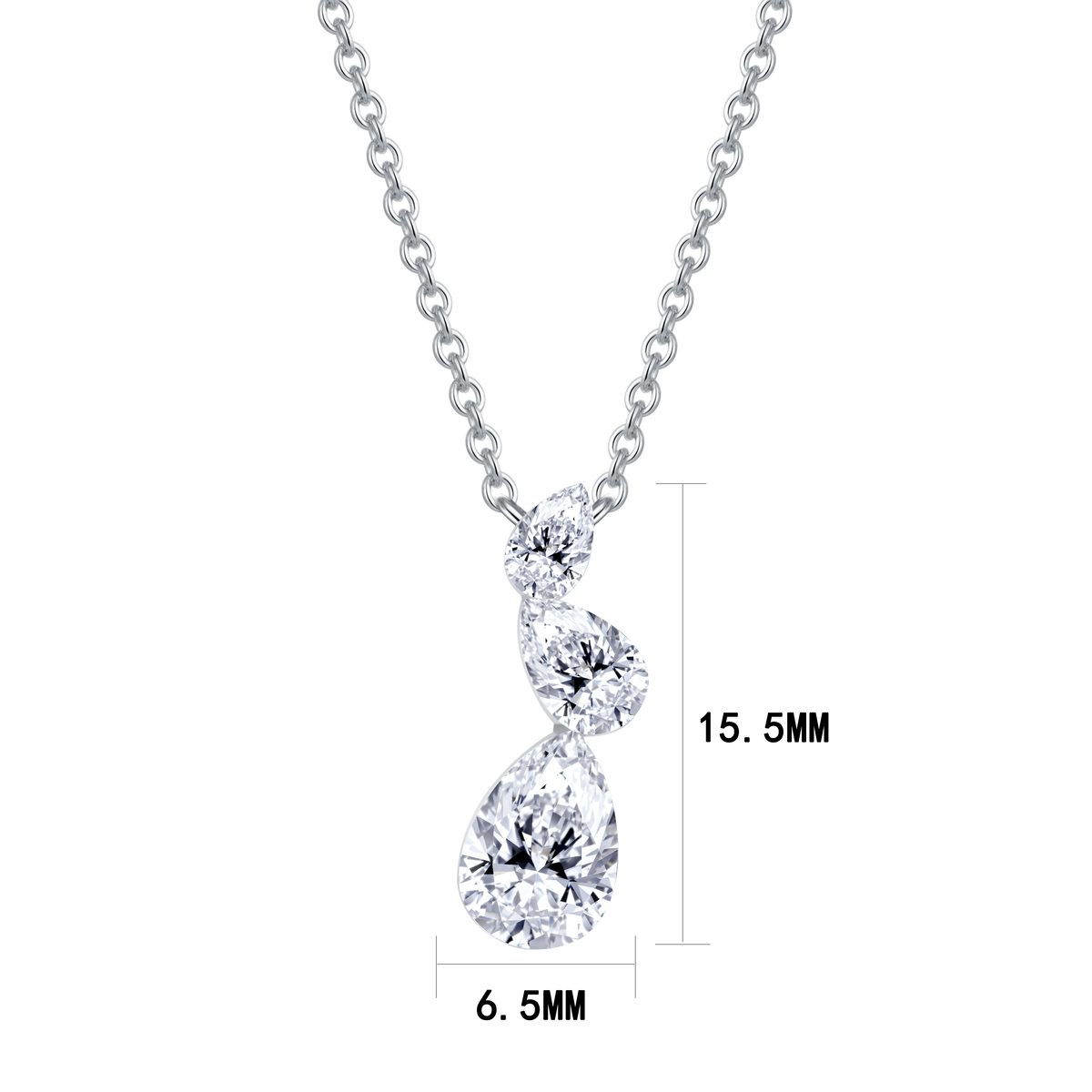 0.92 CT Lab Diamond Necklace in 14K White Gold