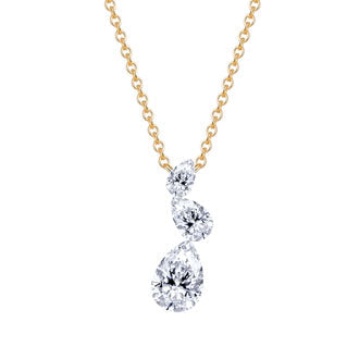 0.92 CT Lab Diamond Necklace in 14K Yellow Gold