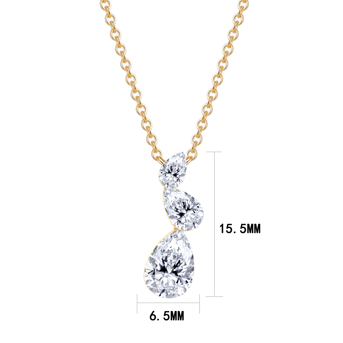 0.92 CT Lab Diamond Necklace in 14K Yellow Gold
