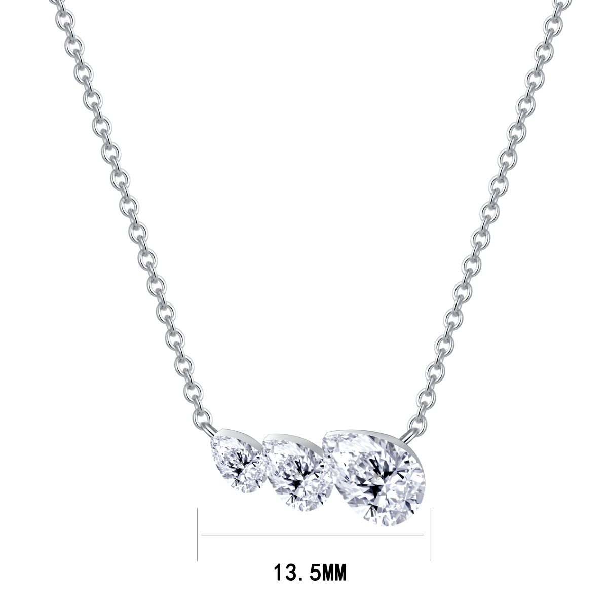 0.92 CT Lab Diamond Necklace in 14K White Gold