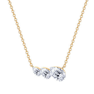 0.92 CT Lab Diamond Necklace in 14K Yellow Gold
