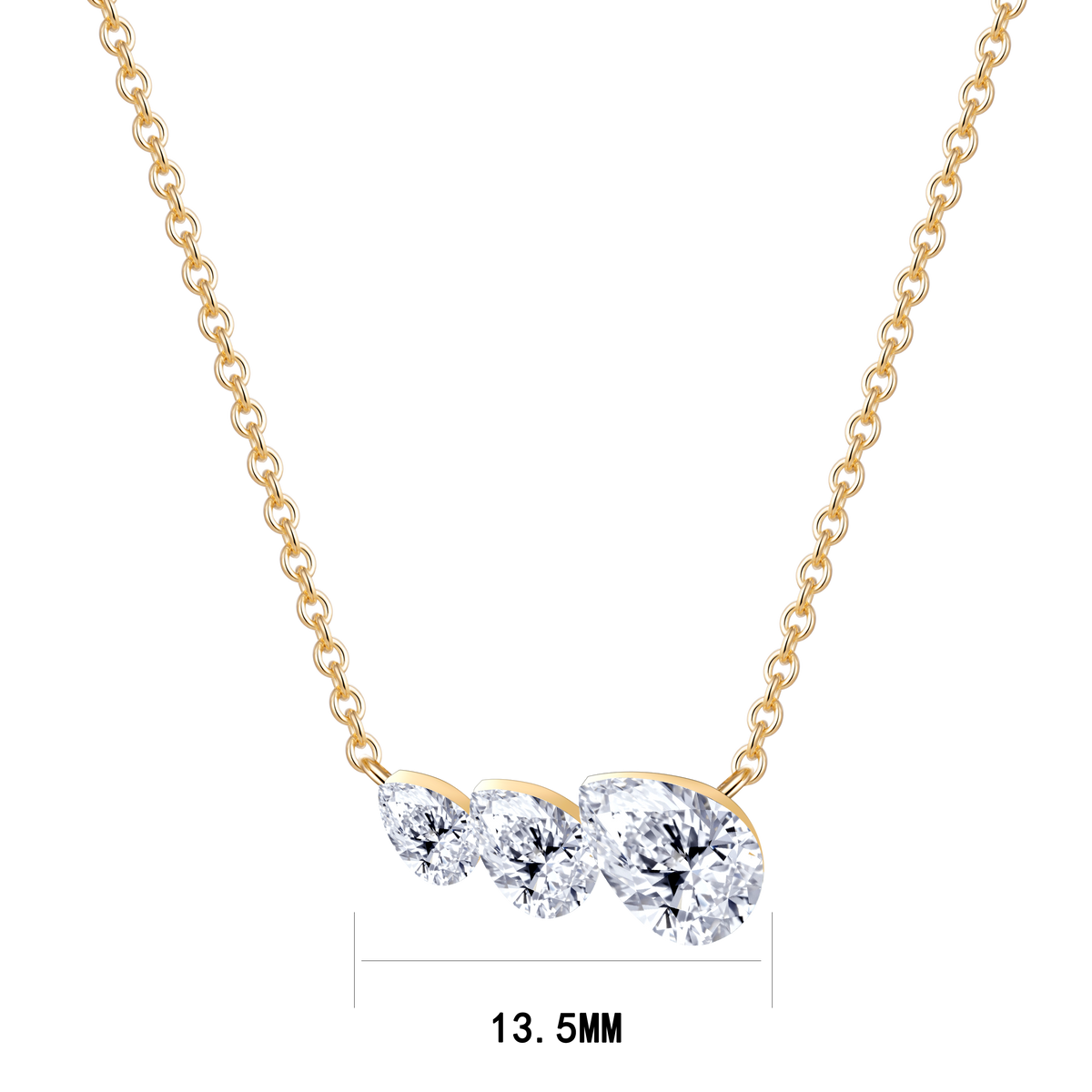 0.92 CT Lab Diamond Necklace in 14K Yellow Gold