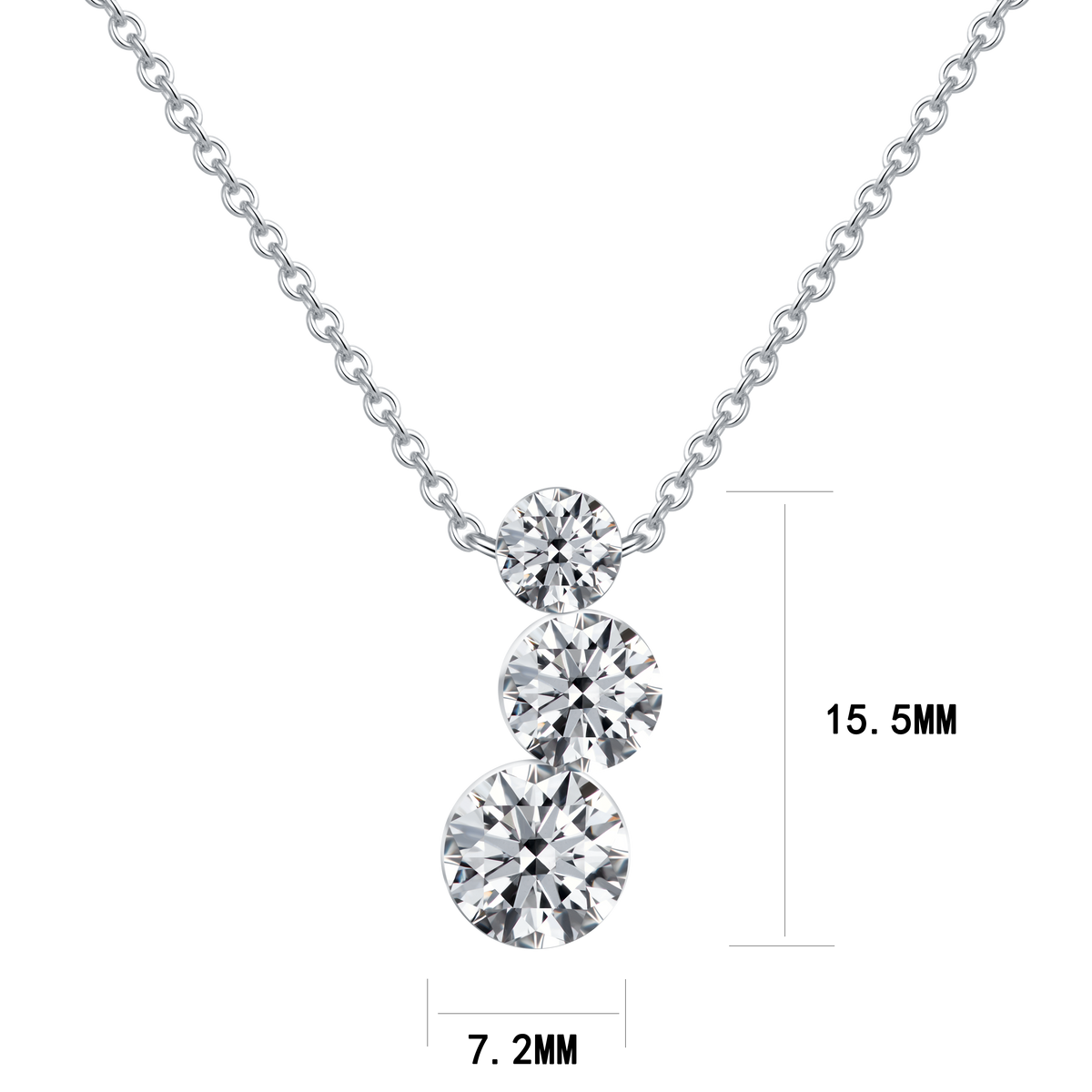 1.37 CT Lab Diamond Necklace in 14K White Gold