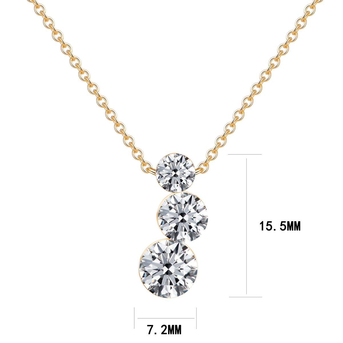 1.37 CT Lab Diamond Necklace in 14K Yellow Gold