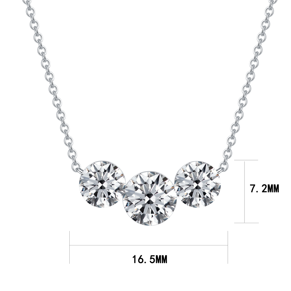 1.61 CT Lab Diamond Necklace in 14K White Gold