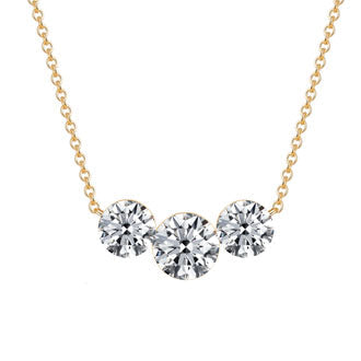 1.61 CT Lab Diamond Necklace in 14K Yellow Gold