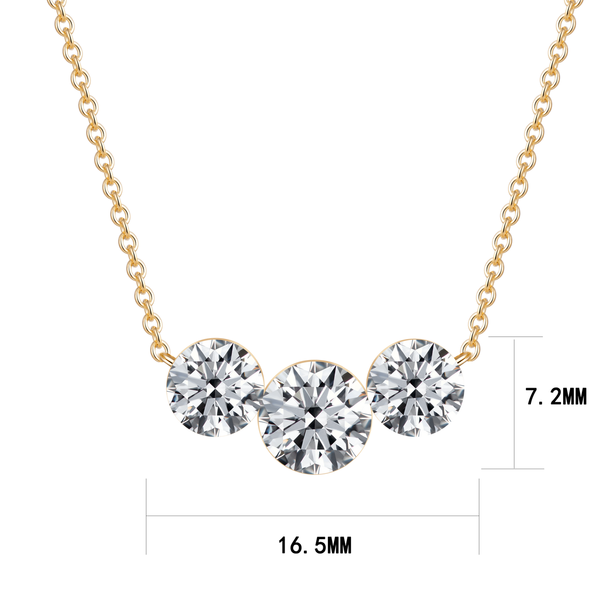 1.61 CT Lab Diamond Necklace in 14K Yellow Gold